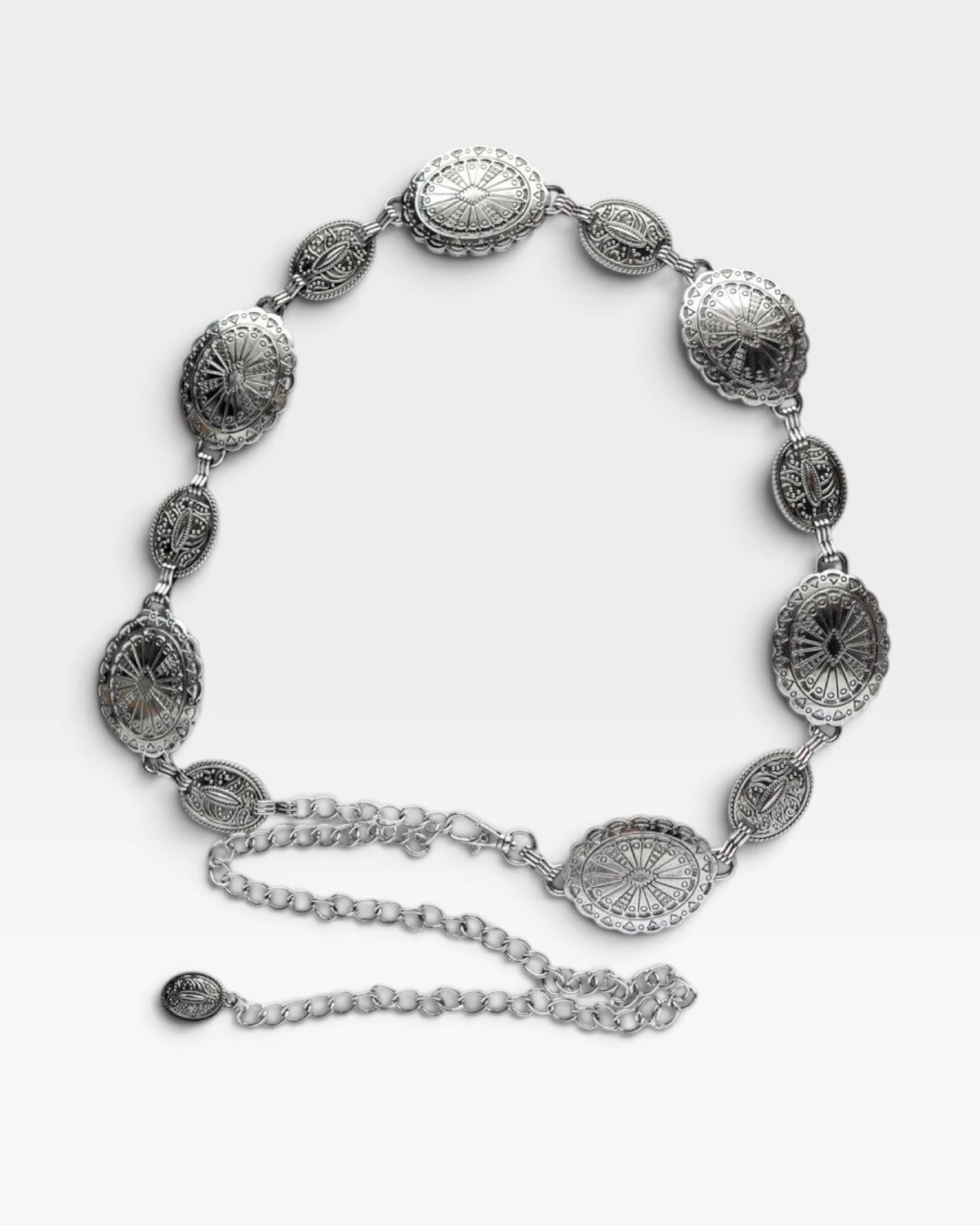 Silver Western Medallion Chain Belt