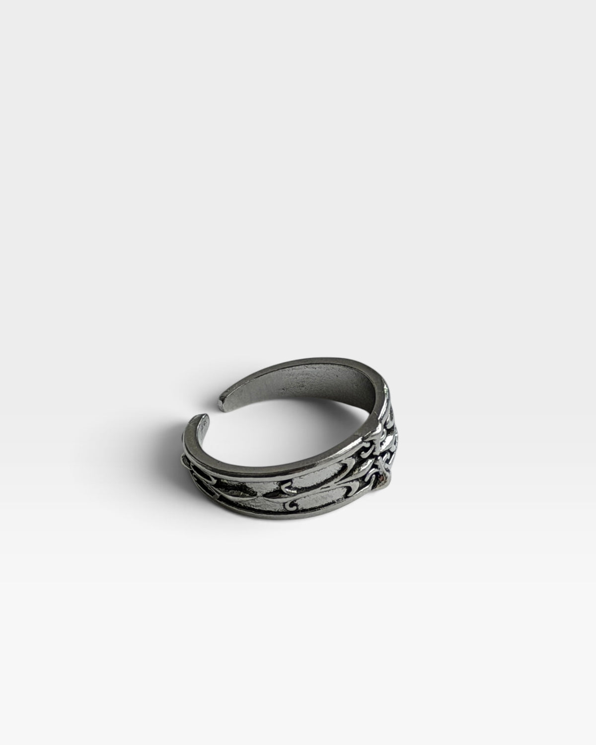 Etched Cross Ring