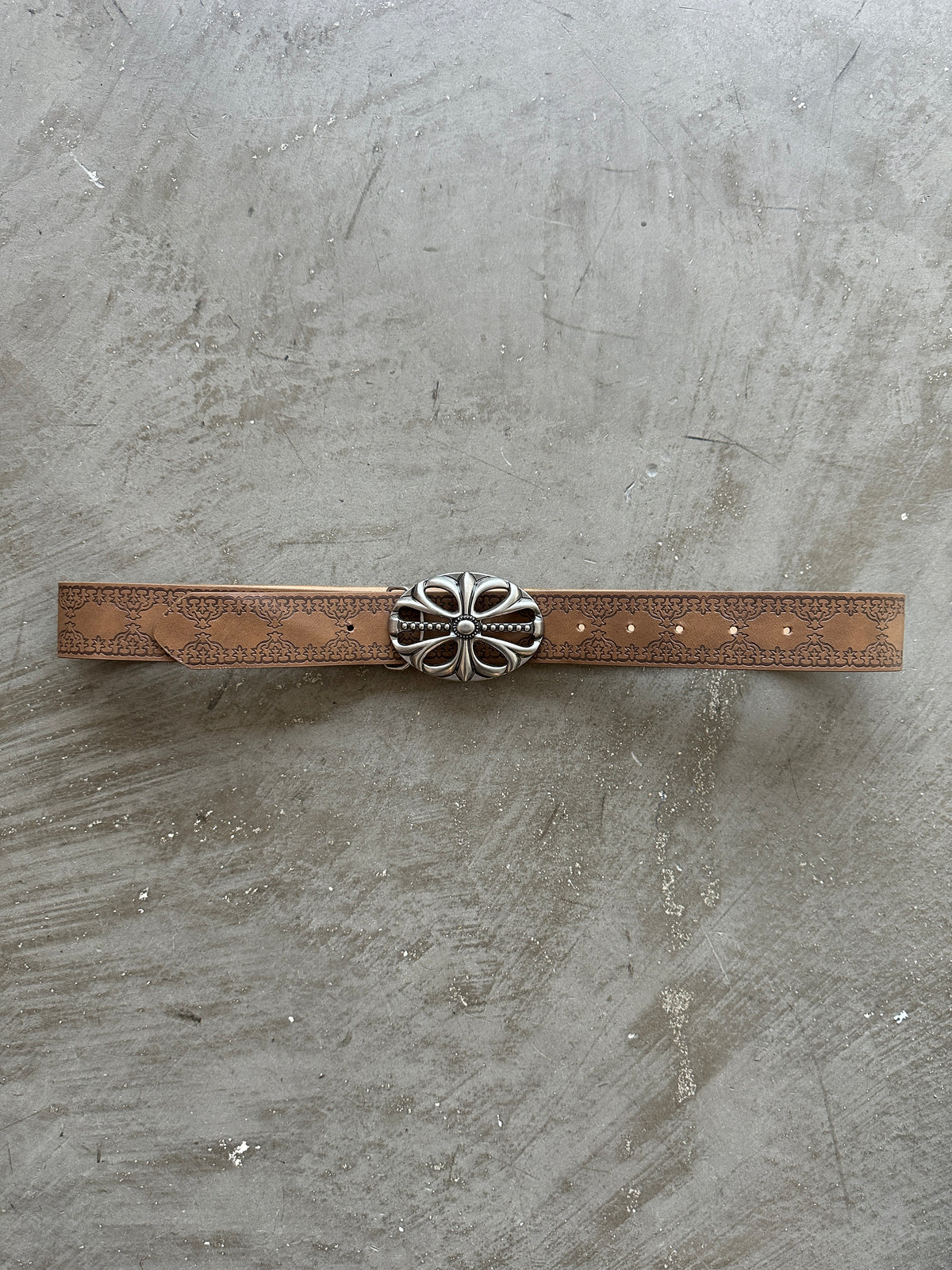 Brown & Silver Relic Cross Belt