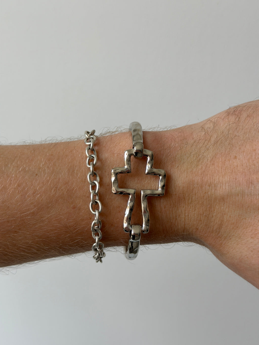 Wire Cross Cuff Bracelet
