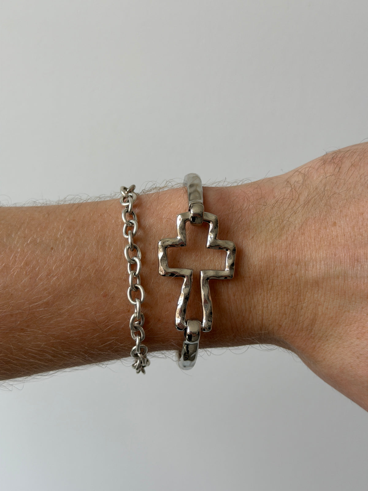 Wire Cross Cuff Bracelet