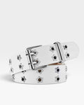White Star Studded Double Prong Belt