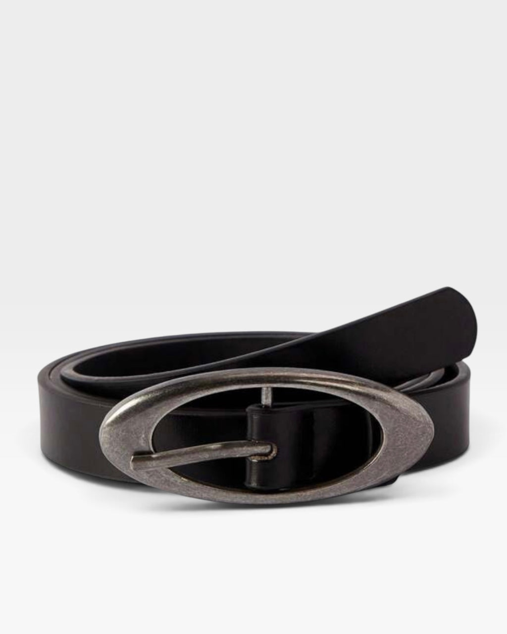 Black Oval Buckle Belt