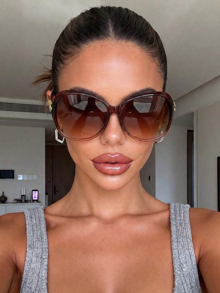 Noir Maroon Oversized Sunglasses