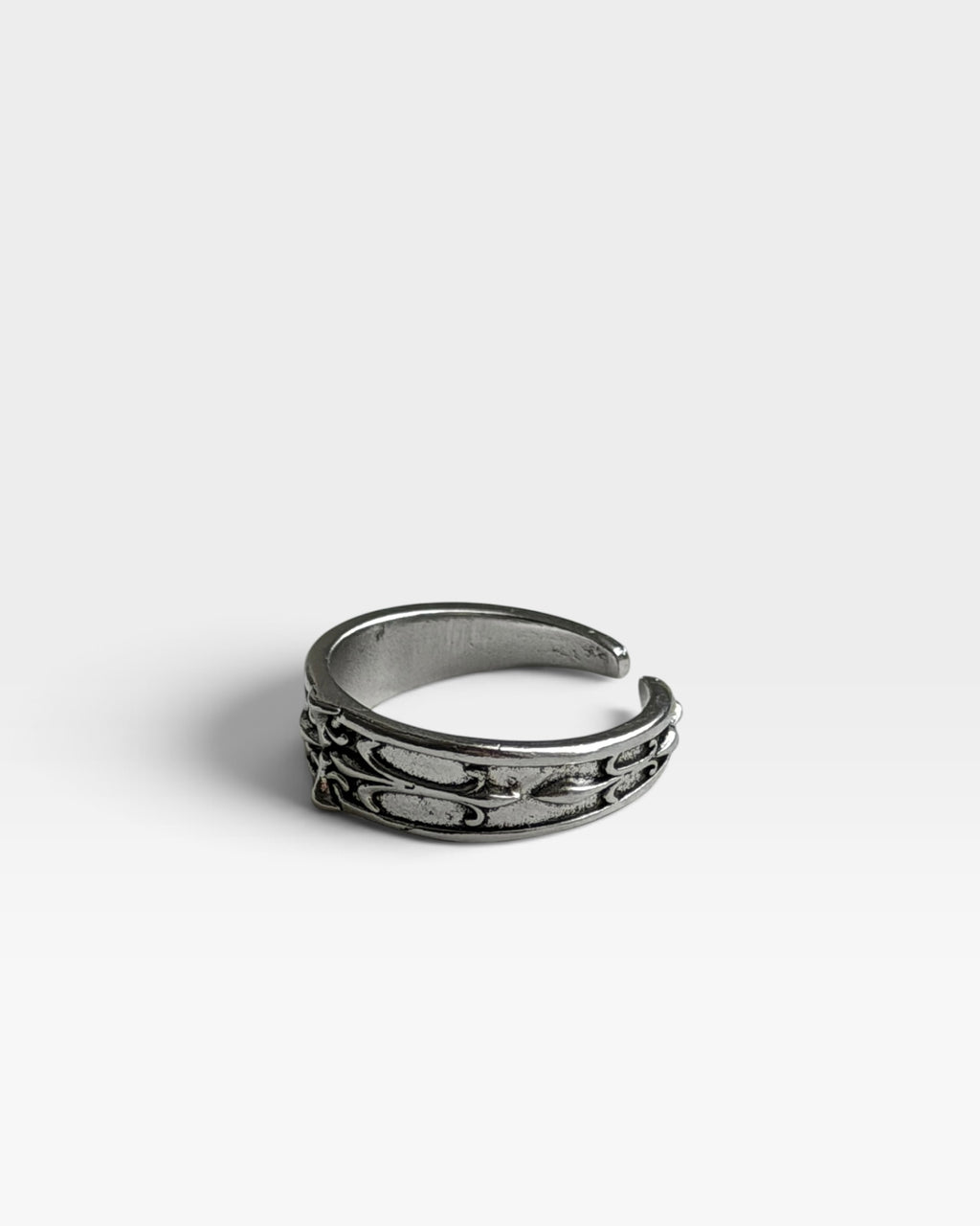 Etched Cross Ring