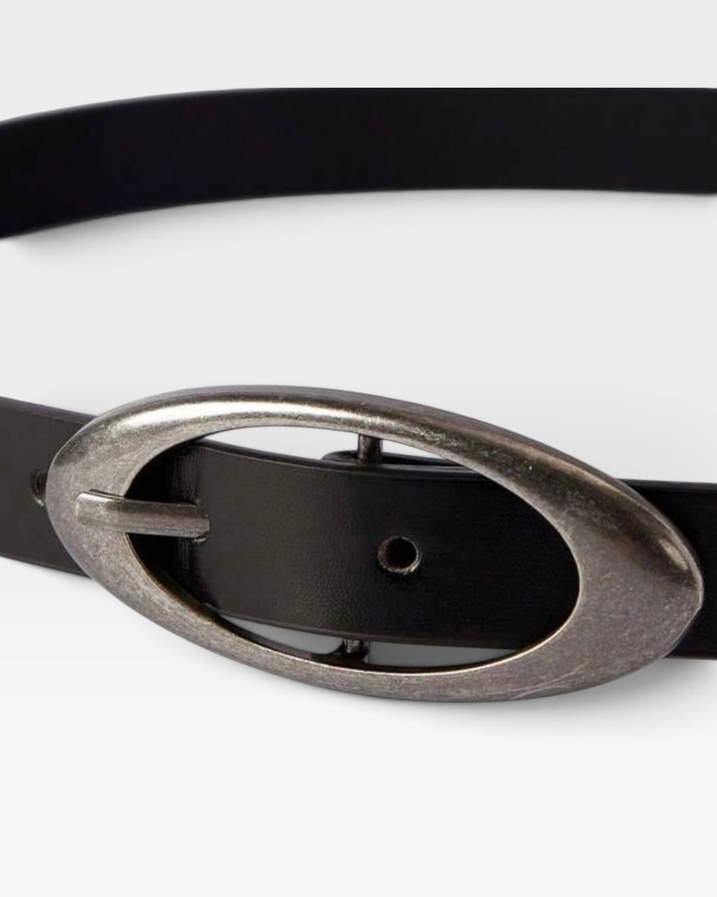 Black Oval Buckle Belt