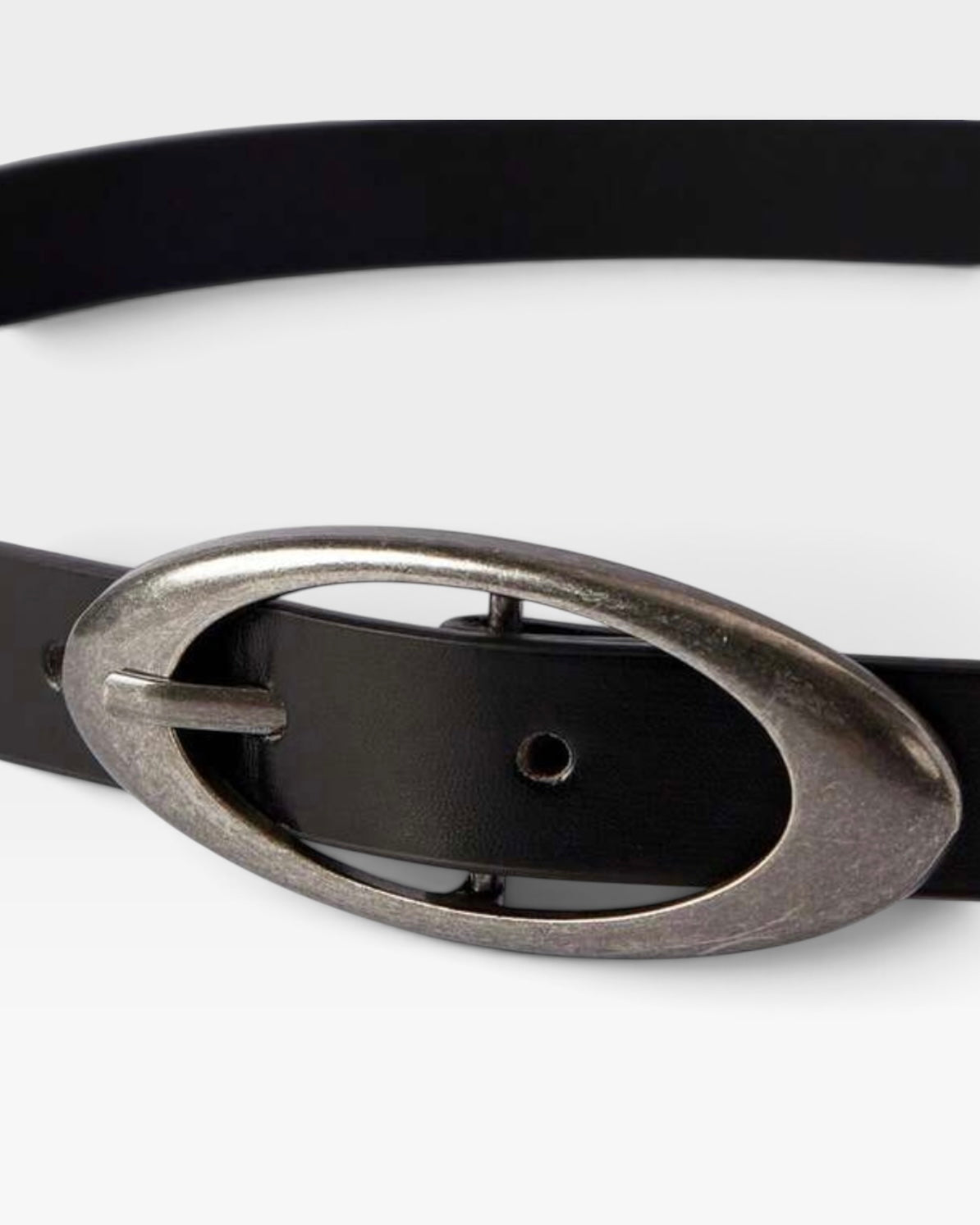 Black Oval Buckle Belt
