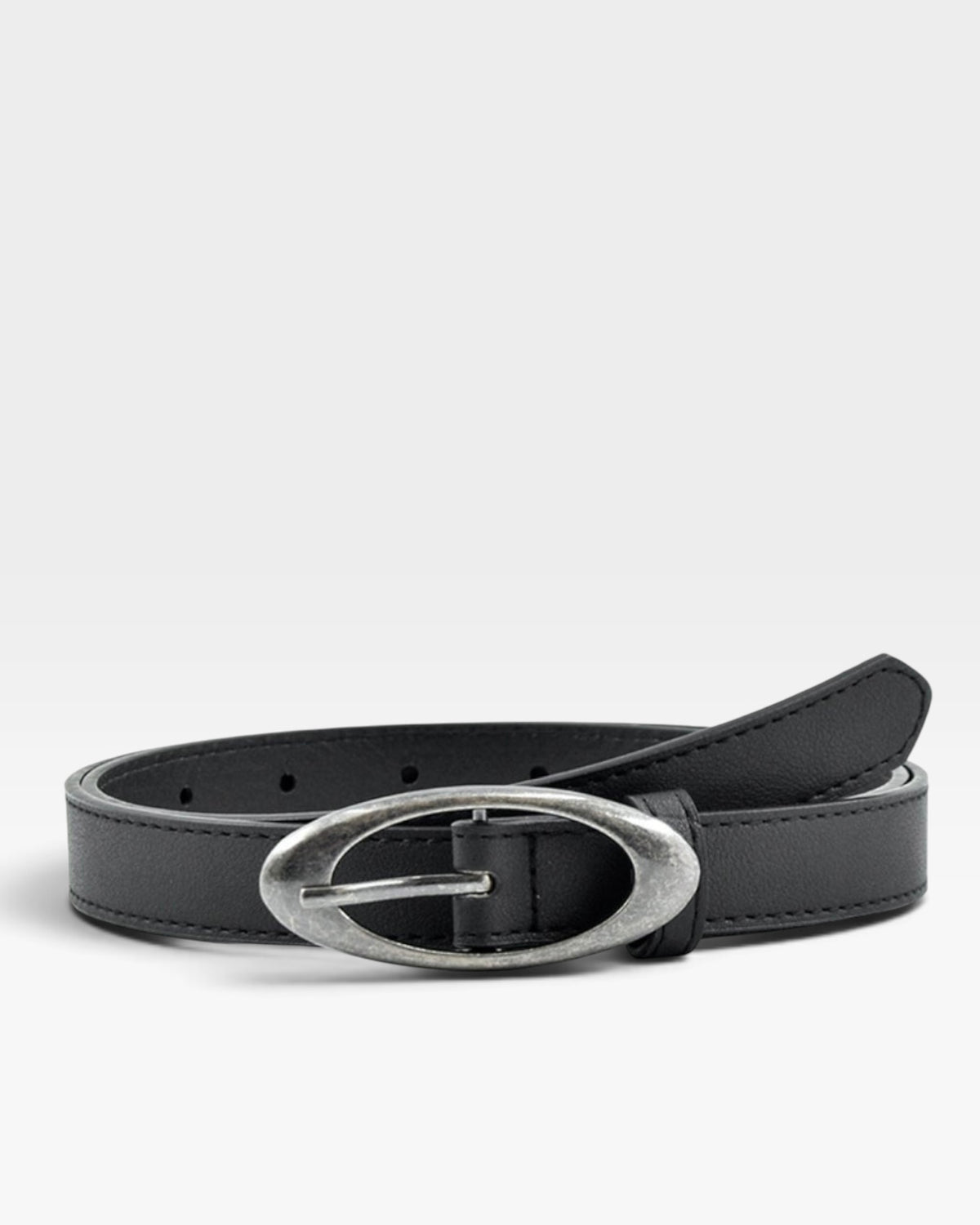 Black Oval Buckle Belt