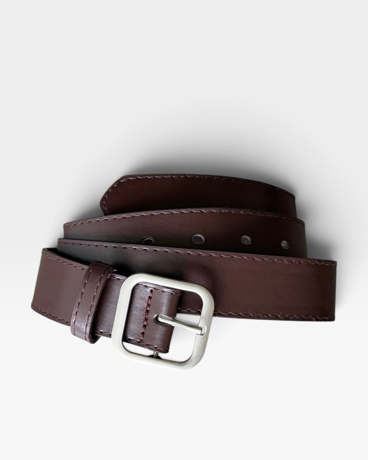Brown Classic Square Buckle Belt