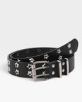 Black Star Studded Double Prong Belt